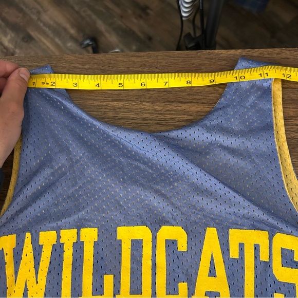 Vintage Men Blue Yellow Wildcats Reversible Jersey Tank Top Size L - Picture 9 of 13